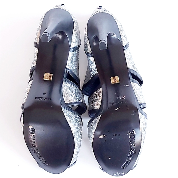 NWOT Pour La Victorie Glitter & Leather Heels - Picture 9 of 13